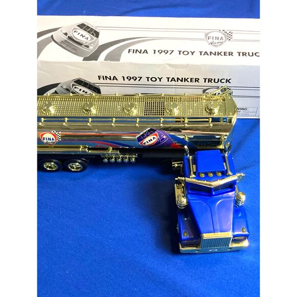NEW 1997 Fina Limited Edition Gold Tanker Truck 18 Wheeler Equity Market 1/32 - Picture 5 of 12